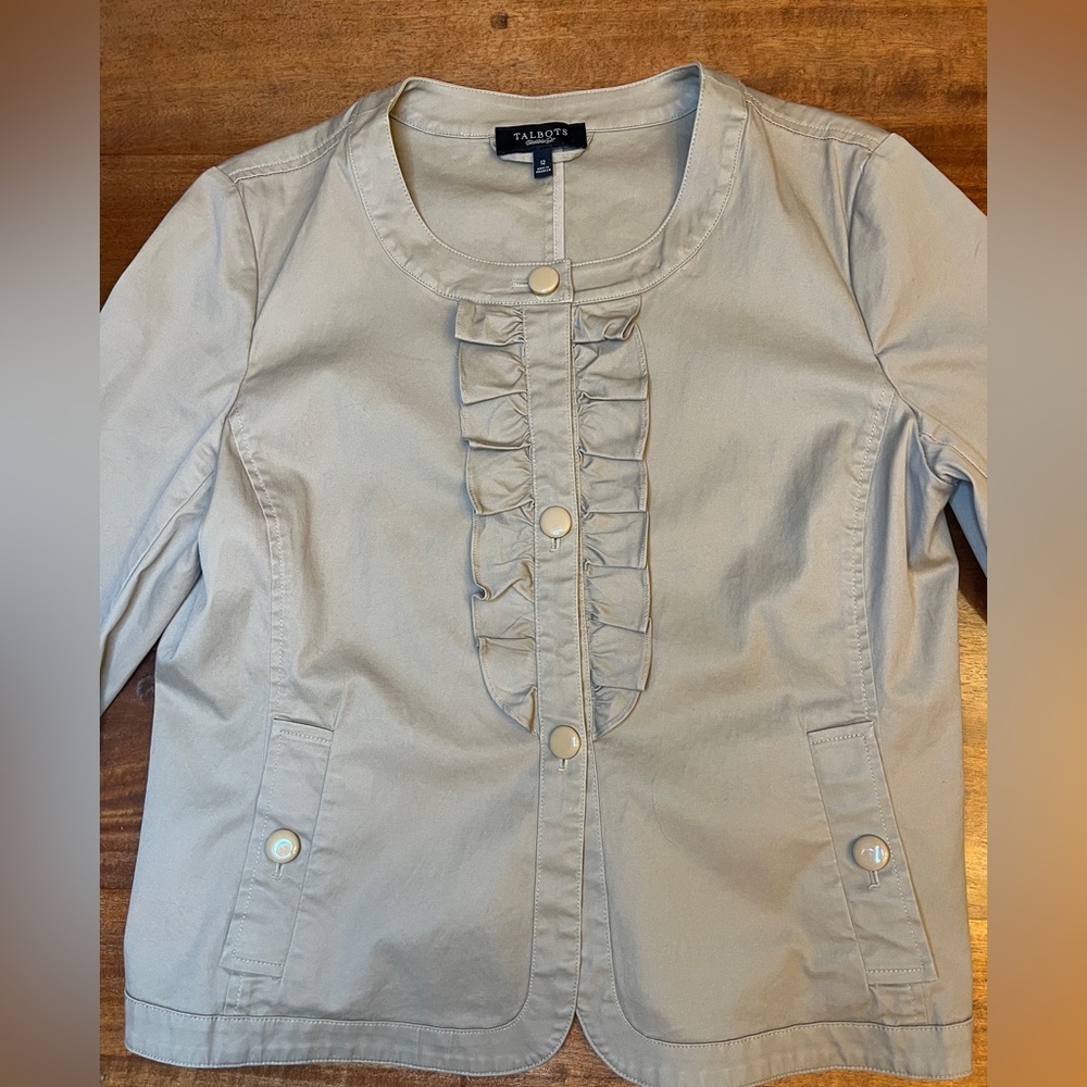 Talbots Women’s Size 12  Ruffle Front Blazer Jacket  Career